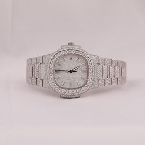 Hecho a mano Pass Diamond Tester Acero inoxidable Diseño personalizado Lab Grown Diamond Iced Out Hip Hop Reloj para hombres y mujeres - Product Image 1