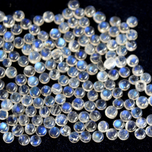 Natural <b>Rainbow</b> Moonstone AAA Round 3mm Cabochon Flat Back - Loose <b>Rainbow</b> Moonstone Blue Flashy <b>Top</b> Quality Gemstone - Product Image 1
