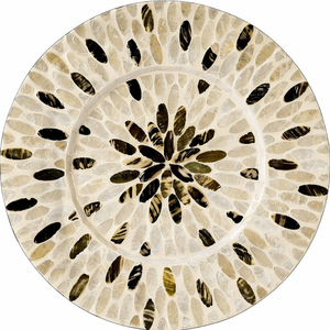 Top trending Madre de perla incrustaciones plato redondo bandeja de desayuno cargador decorativo para platos de cena hechos a mano de Vietnam - Product Image 2