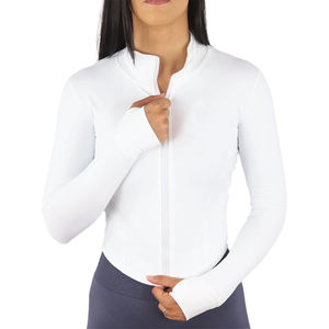 แจ็กเก็ตมีซิปทรงสลิมฟิตของผู้หญิงสำหรับเล่นกีฬาออกกำลังกายและเล่นยิมเสื้อโยคะดีไซน์เพรียวบาง - Product Image 1