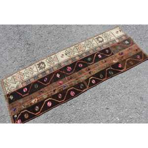 Alfombra de lana clásica marrón Beige de 1,9x5 pies, diseño de retales turcos para entrada, sala de estar, mesita de noche, nuevo corredor de látex rectangular - Product Image 2