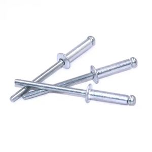 Rivets aveugles à tête ronde à extrémité ouverte 2mm-6.4mm, mandrin en acier et rivets aveugles en aluminium, plusieurs tailles - Product Image 1