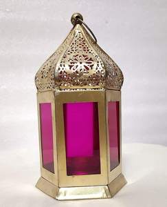 Linterna redonda de diseño marroquí de latón AK con asa en oro acabado linterna de Metal de gran tamaño para decoración de Diwali/Decoración de Hotel - Product Image 2