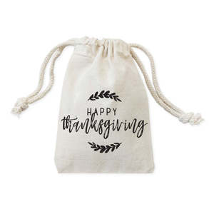 Lot de 6 sacs cadeaux en coton pour Thanksgiving - Product Image 1