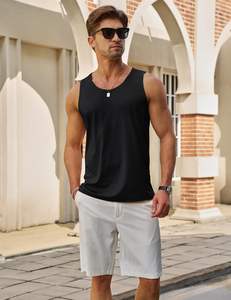 Athletic <b>Mens</b> <b>Tank</b> <b>Top</b> Soft Knit Breath Flow Quick Dry Eco-Friendly Spandex/Cotton Lightweight Feel Active Motion Smooth Touch - Product Image 6