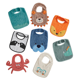 Baberos para Bebé con Forma de Animal OEM - Baberos de Algodón 100% Tejido, Ecológicos, Transpirables, Bordados y Gruesos para Alimentación de Bebés - Product Image 1