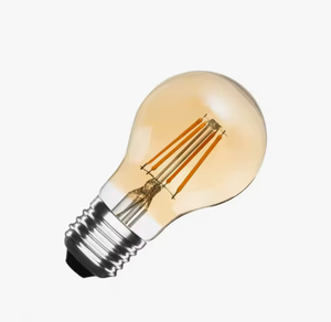 Bombilla LED Vintage dorada G45, Bombilla LED de filamento E27 con carcasa dorada, 6W, luz cálida 2700K, casquillo grueso - Product Image 1