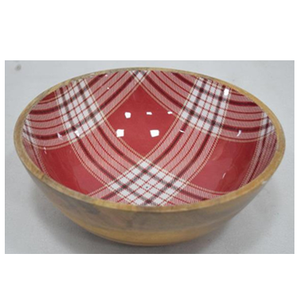 Bol de nourriture en métal au design moderne fait à la main vaisselle en émail de haute qualité avec motif de serveur de salade en bois de manguier pour les fêtes et les mariages - Product Image 2