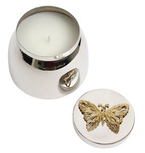 Mayorista de tarros para velas disponibles personalizados, tarro para velas redondo, portavelas de acero inoxidable con acabado plateado brillante - Product Image 1