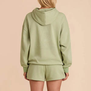 บริการ OEM เสื้อฮู้ดดี้ผู้หญิงแบบสั้นสำหรับฤดูหนาว สไตล์ลำลอง  รับสกรีนโลโก้ คุณภาพสูง ผลิตจากโพลีเอสเตอร์/คอตตอน ขายส่ง - Product Image 5