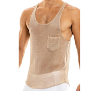 Débardeurs en maille respirants personnalisés de haute qualité pour hommes, style hip-hop, avec boutons, blanc uni, design décontracté, débardeur en maille vierge