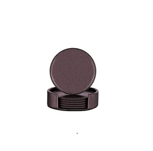 Juego de Posavasos Redondos de Cuero Premium con Soporte, Oferta Especial, Mantel Individual de Lujo Hecho a Mano, Protector de Mesa, Decoración Moderna para el Hogar y la Oficina - Product Image 1