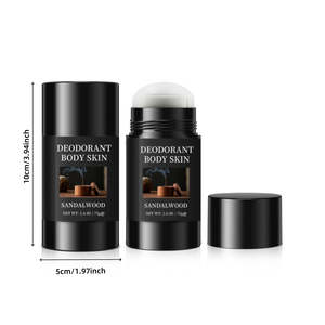Desodorante corporal en barra con aroma a sándalo para hombre, 75g/2,6 oz, fragancia ligera de larga duración, eliminador de olores, crema antitranspirante, 1 ud. - Product Image 5