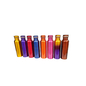 Handmade Copper <b>Bottle</b> for Fitness Highest Quality <b>Metal</b> Multicolor Finish 500ml Capacity Pure <b>Metal</b> Multicolor Finishing - Product Image 1