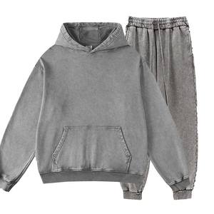 OEM Wholesale 100% Cotton USA Sizes Customized Acid Washed Solid Sweatsuit Heavyweight New <b>Man's</b> Sun Faded Loose - Product Image 6