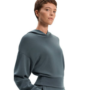 Ensemble de survêtement décontracté pour femmes, style uni, sweat-shirt à capuche personnalisé avec logo 2025, pantalon de jogging évasé, ensemble 2 pièces évasé 380 g/m² - Product Image 4