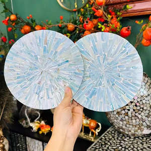 Best Selling Mother of Pearl Placemat Handmade Seashell <b>Rattan</b> Charger Plate for Event Table Decor - Product Image 4