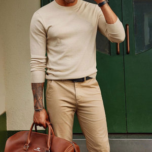 Suéter de Punto Acanalado para Hombre con Ajuste Elástico para un Movimiento Fácil y Comodidad Diaria, Suéter Cálido para Hombre para Usar en Capas - Product Image 4