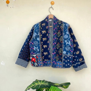 เสื้อแจ็คเก็ตผ้าฝ้ายบุนวมสำหรับผู้หญิงเสื้อโค้ทกันซ้ำได้มีกระดุมพิมพ์ลายเสื้อโค้ทใส่ได้ทุกฤดู - Product Image 1