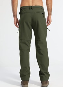 Pantalones de hombre de alta calidad para invierno Soft Shell impermeable con bolsillos con cremallera Fleece Pantalones al aire libre - Product Image 2