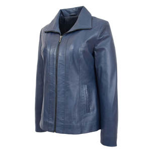 Veste en cuir 100% avec logo personnalisé Vestes de moto d'hiver surdimensionnées en cuir de mouton véritable pour femmes - Product Image 3