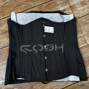 Corset gothique en coton pour femme, sous-poitrine, corset de maintien de la taille, sculptant le corps, avec fermeture à l'avant - Product Image 3