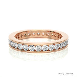 1.2 CTW Round Lab Grown Diamond Full Eternity <b>Set</b> in Yellow Gold Wedding Band Anniversary Gift <b>Rings</b> - Product Image 5