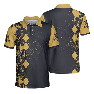 เสื้อโปโลสำหรับผู้ชายเสื้อโปโลกอล์ฟแบบสั่งทำแห้งเร็วเสื้อโปโลระบายอากาศพิมพ์ลายดิจิตอลเต็มรูปแบบเสื้อโปโลสำหรับผู้ชาย - Product Image 1