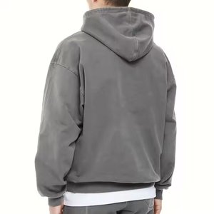 เสื้อฮู้ดผู้ชายทรงปกติ สีพื้น ผ้าฝ้าย 100% เฟรนช์เทอร์รี่ สไตล์ลำลอง สตรีทแวร์ มีกระเป๋าเสื้อ เหมาะสำหรับใส่ในฤดูหนาว - Product Image 2