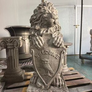 Sculpture <span class=keywords><strong>de</strong></span> lion gardien en <span class=keywords><strong>fibre</strong></span> <span class=keywords><strong>de</strong></span> <span class=keywords><strong>verre</strong></span> sur mesure avec finition en pierre, style européen, statue d'animal pour la décoration <span class=keywords><strong>de</strong></span> jardin et <span class=keywords><strong>de</strong></span> villa - Product Image 4