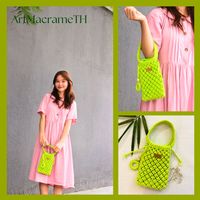 Sacs à main personnalisés à la main en macramé pour femmes, sacs de mode à doublure en nylon pour la plage d'été multicolore