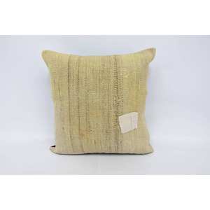 Beige 24x24 pulgadas Kantha Patchwork lana almohada rústico Vintage cuadrado esponjoso patrón para el hogar sofá uso Navidad decoración tela - Product Image 1