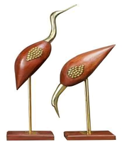 Nouveauté 2025 : Cygne décoratif Art Déco en bois, fait main, écologique, style antique, pour exposition d'oiseaux, décoration intérieure