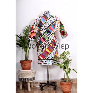 เสื้อโค้ทผ้าสักหลาดทำด้วยมือสำหรับผู้หญิงเสื้อคลุมยาวสำหรับใส่คลุมเตียงทำจากผ้าฝ้ายชุดกิโมโนแจ็คเก็ตแบบเปิดมีกระเป๋า2ข้างและเข็มขัดผ้าฝ้าย - Product Image 5