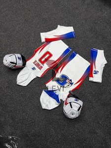 Uniforme de football 7 sur 7 personnalisé avec nom et logo de l'équipe, position, uniforme en maille polyester respirante pour hommes avec casque - Product Image 3