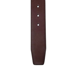 Cinturón Formal de Cuero Vacuno Genuino, Color Marrón Sólido, Hebilla de Pin, Correa Ancha, Cinturón de Vestir para Hombre - Product Image 1