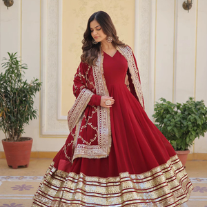 Vestido étnico tradicional de Boutique India más vendido, Georgette, fiesta exclusiva, boda, Diwali, desgaste del Festival, precioso e impresionante - Product Image 1