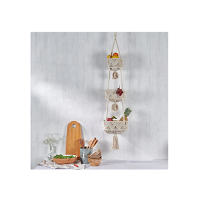 Beau panier de rangement en macramé poignées salle de bain pépinière chambre salon décoration accessoires ménagers les plus tendances - Product Image 2