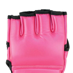 Gants de MMA en cuir de vachette rose de qualité supérieure, design à doigts ouverts, durables, sangle réglable de 5 mm, gants d'arts martiaux - Product Image 2