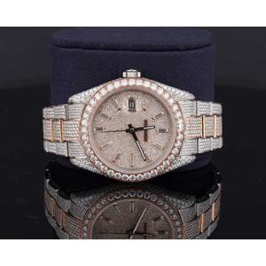 Men's Watch Full Diamond Top Selling <b>Waterproof</b> <b>Wristwatch</b> Calendar Stainless Steel Band Quartz Watch. - Product Image 1