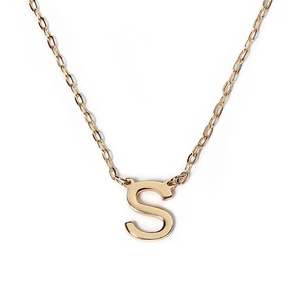 Jeulia Custom <b>Initial</b> Gold Plated Rope <b>Chain</b> Necklace Pendant with Diamond and Pearl - Product Image 1
