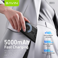 BAVIN Li-Polymer PC1037S Plug Uk 5000mah Holder Wireless Power Bank avec câble Usb