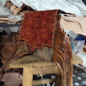 กระเป๋าเดินทางแบบมีซิปหนังวัวแท้หรูหราหนังแท้สไตล์ตะวันตกเป็นมิตรกับสิ่งแวดล้อม - Product Image 2