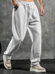 Pantalones Casuales de Algodón Antiarrugas Azul Oscuro de Primera Calidad para Hombre, Transpirables, para Toda Temporada, con Pierna Ancha, Talla Grande - Product Image 4