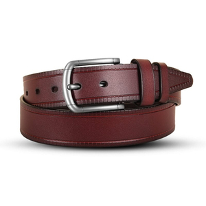 Ceintures formelles en cuir de vachette véritable Ceinture décontractée à boucle ardillon en une partie Ceinture en cuir véritable personnalisée - Product Image 1