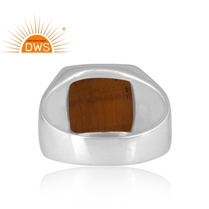 Incroyable Design Sterling Silver Natural Tiger Eye Yellow Gemstone Ring Custom Design Jewelry Manufacturer. - Product Image 4