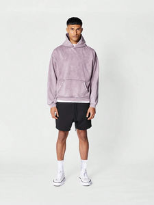 <b>Trendy</b> Men's Distressed Washed Winter Comfort Pullover <b>Hoodie</b> Customized With Stylish Hood Collar and Digital Printing Fleece - Product Image 2