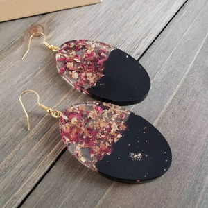 Resin Embroidery <b>Earrings</b> Handmade Stainless Steel Fashion Jewelry for Women Girls Classic Wedding Look High Quality - Product Image 1