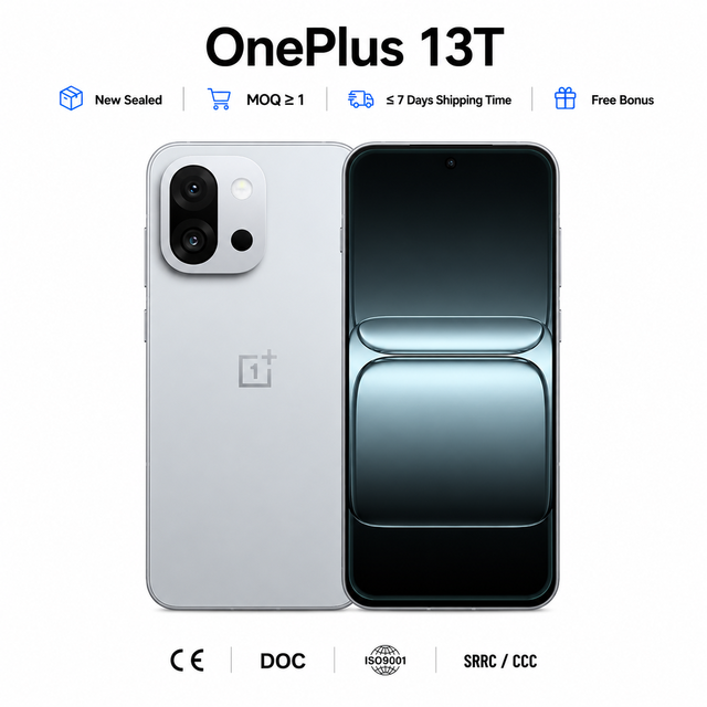Original OnePlus 13T 5G Octa Core CDMA Snapdragon 8 Elite 1.7 120Hz AMOLED 1.5K Display 8000mAh Glacier Battery 80W Charging