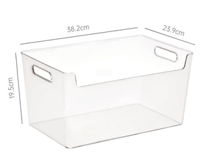 Boîte de rangement de bureau transparente en PET, vente chaude, pour livres, cosmétiques, collations, aliments, boissons, couvercle en plastique, boîte de finition de <span class=keywords><strong>cuisine</strong></span> - Product Image 1
